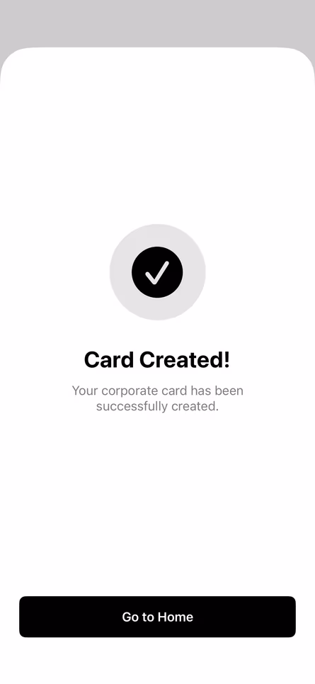 カード発行完了画面